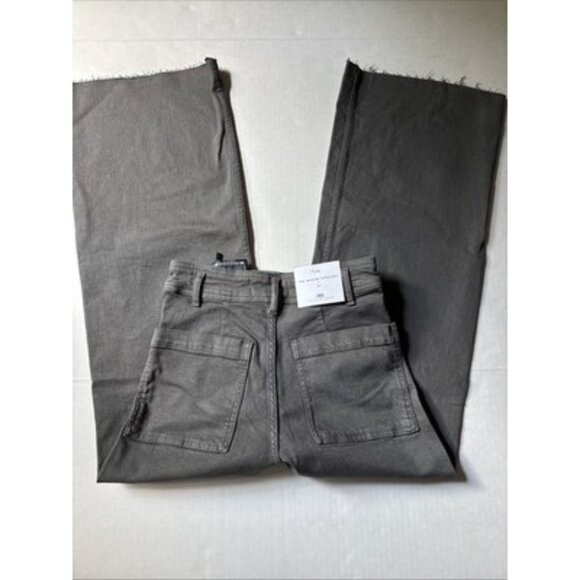 New Zara Grey The Marine Straight Wide Leg Pants Size 34 US Size 2 - Picture 5 of 6